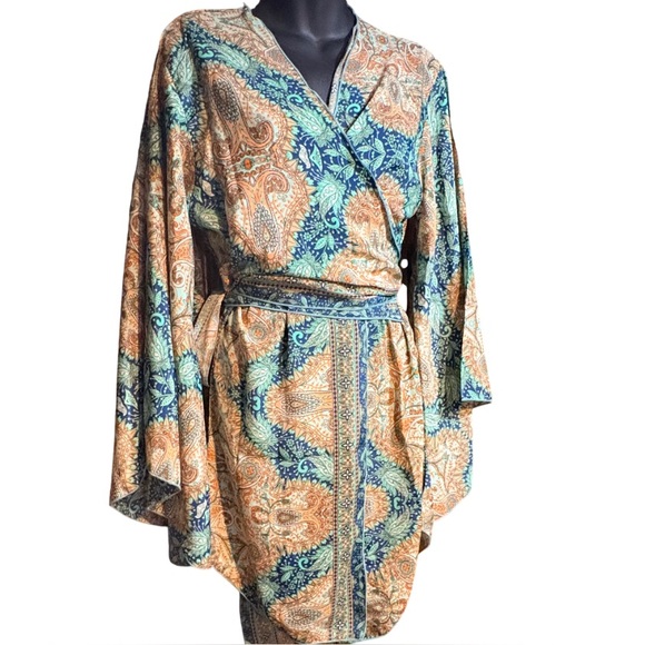 Earthbound Wrap around Twice Tunic mini dress large - Picture 2 of 13